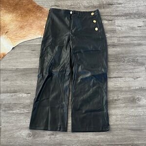 Zara Black Faux Leather Pants